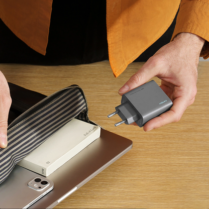 Chargeur Réseau Cuktech, 65W, 3A, 1 x USB-A - 2 x USB-C, Gris CUKAD653EUGR