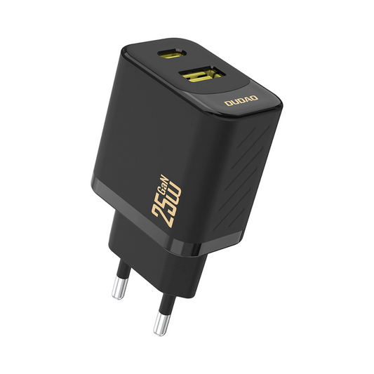 Chargeur Réseau Dudao A26T, 25W, 3A, 1 x USB-A - 1 x USB-C, Noir