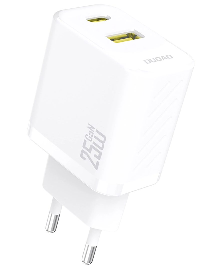 Chargeur Réseau Dudao A26T, 25W, 3A, 1 x USB-A - 1 x USB-C, Blanc