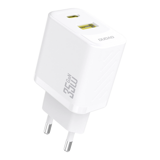 Chargeur Réseau Dudao A27 Max, 35W, 1 x USB-A - 1 x USB-C, Blanc