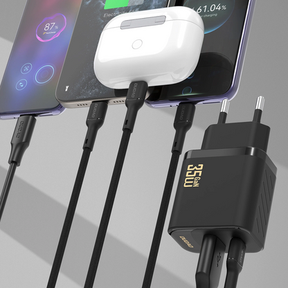Chargeur secteur Dudao A27 Max, 35W, 1 x USB-A - 1 x USB-C, Noir