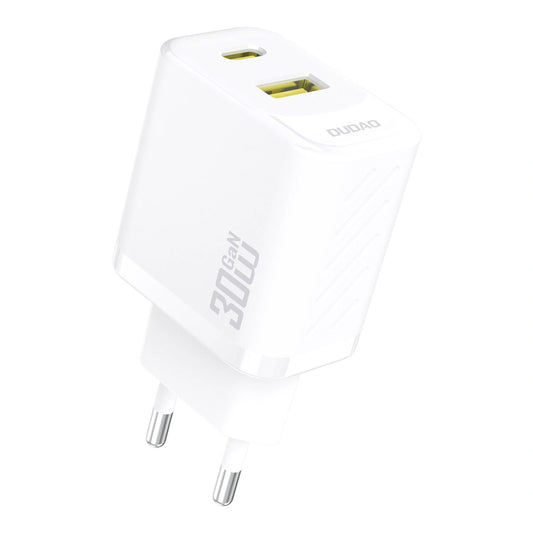 Chargeur Réseau Dudao A27TEU, 30W, 3A, 1 x USB-A - 1 x USB-C, Blanc