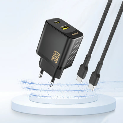 Chargeur Réseau Dudao A27TEU, 30W, 3A, 1 x USB-A - 1 x USB-C, Noir