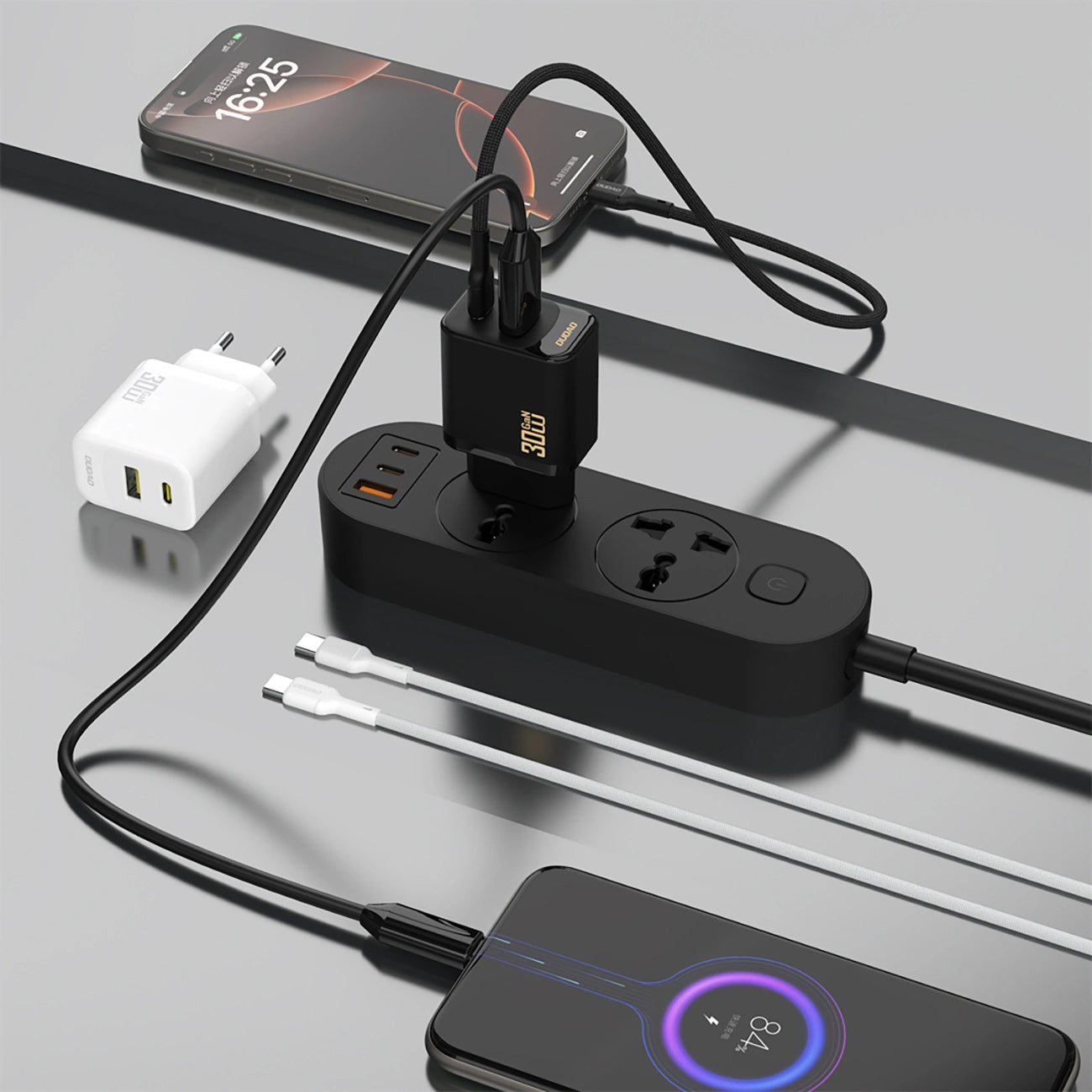 Chargeur Réseau Dudao A27TEU, 30W, 3A, 1 x USB-A - 1 x USB-C, Noir