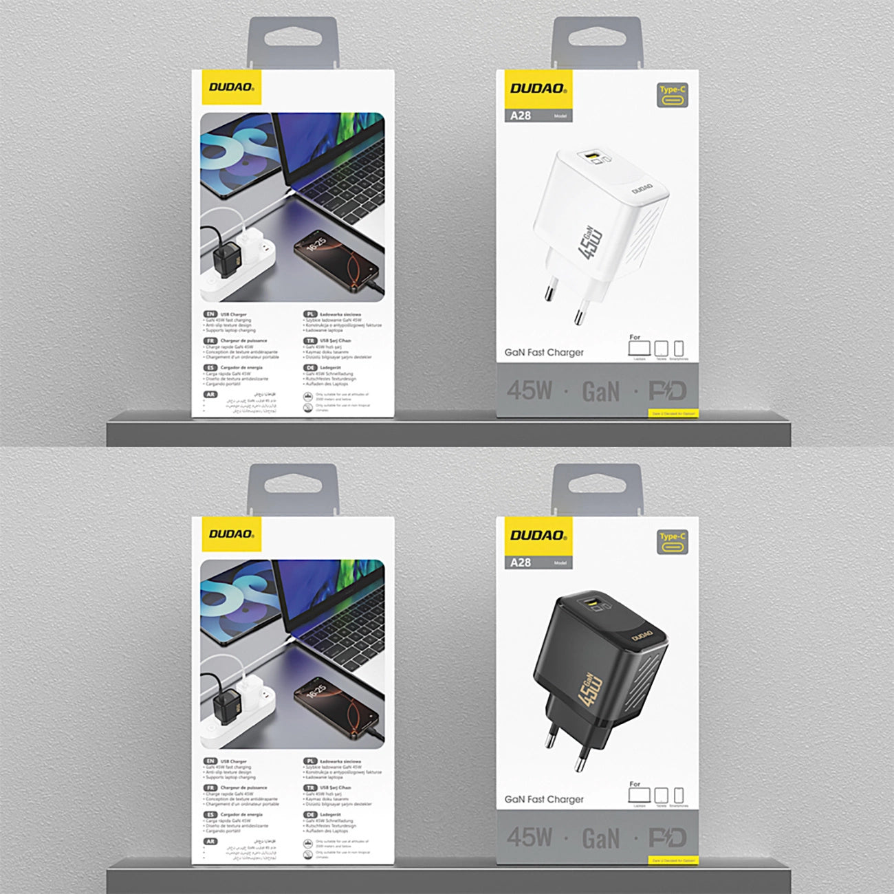 Chargeur Réseau Dudao A28, 45W, 3A, 1 x USB-C, Blanc