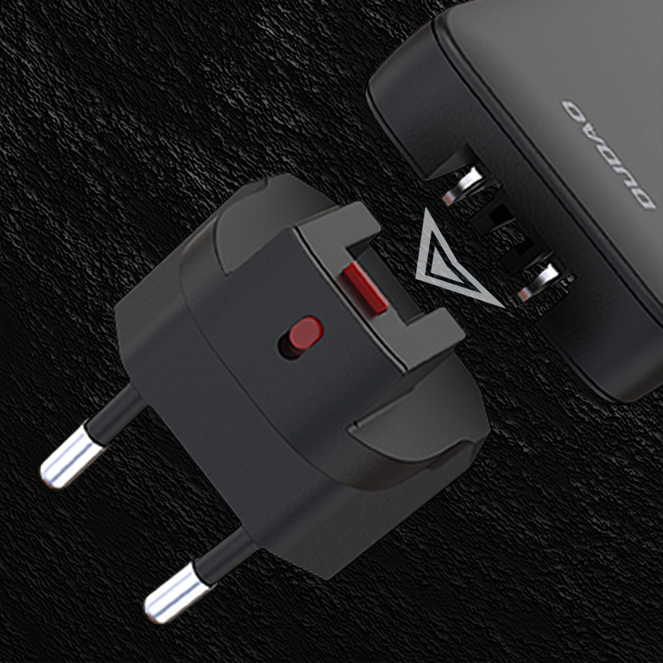 Chargeur réseau Dudao A65Q Travel, 65W, 3.25A, 1 x USB-A - 1 x USB-C, Noir