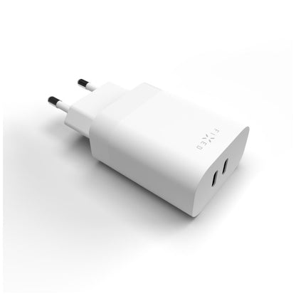 Chargeur Réseau Fixed, 35W, 3A, 2 x USB-C, Blanc