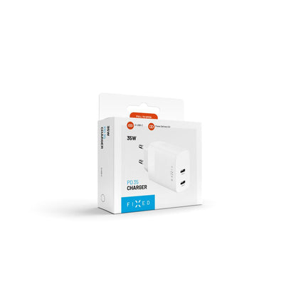 Chargeur Réseau Fixed, 35W, 3A, 2 x USB-C, Blanc