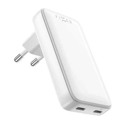 Chargeur Réseau Fixed Slim, 45W, 3A, 2 x USB-C, Blanc