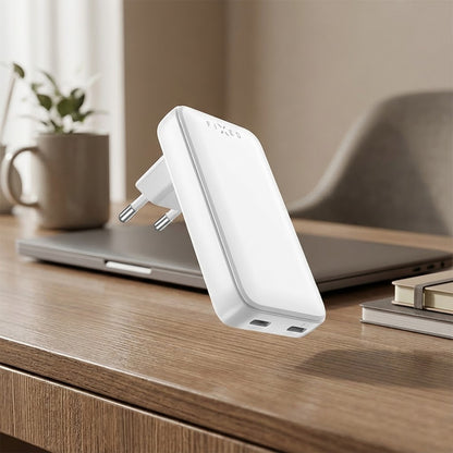 Chargeur Réseau Fixed Slim, 45W, 3A, 2 x USB-C, Blanc