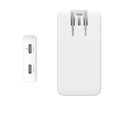 Chargeur Réseau Fixed Travel, 45W, 3A, 2 x USB-C, Blanc