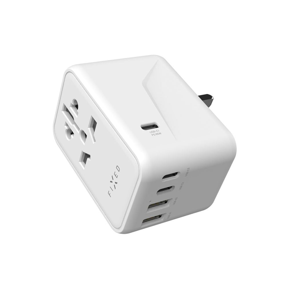 Chargeur Réseau Fixed Travel, 65W, 3.25A, 2 x USB-A - 3 x USB-C, Blanc