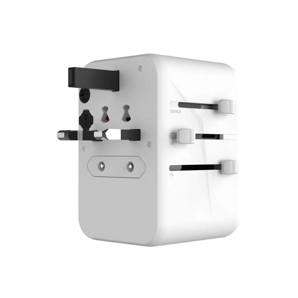 Chargeur Réseau Fixed Travel, 65W, 3.25A, 2 x USB-A - 3 x USB-C, Blanc