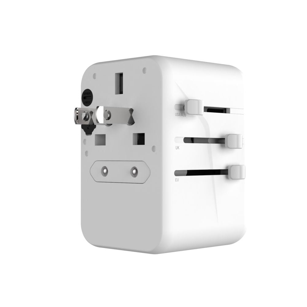 Chargeur Réseau Fixed Travel, 65W, 3.25A, 2 x USB-A - 3 x USB-C, Blanc