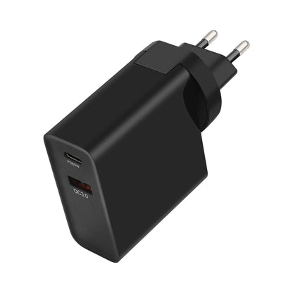 Chargeur réseau GVDA, 65W, 3A, 1 x USB-A - 1 x USB-C, noir 