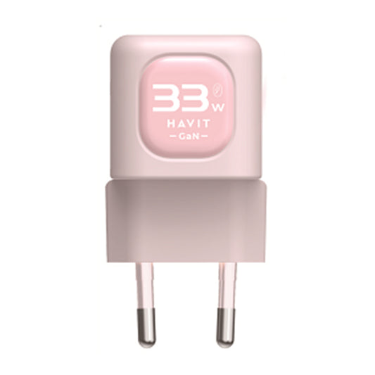 Chargeur Réseau HAVIT UC230, 33W, 3A, 1 x USB-A - 1 x USB-C, Rose