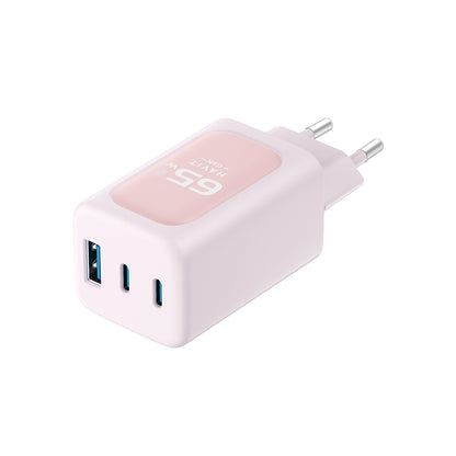 Chargeur Réseau HAVIT UC260, 65W, 3A, 1 x USB-A - 2 x USB-C, Rose
