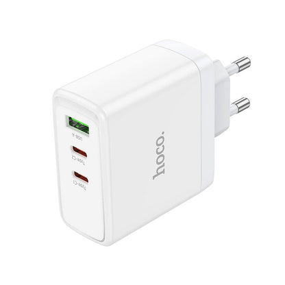 Chargeur Réseau HOCO N30, 65W, 3.25A, 1 x USB-A - 2 x USB-C, Blanc