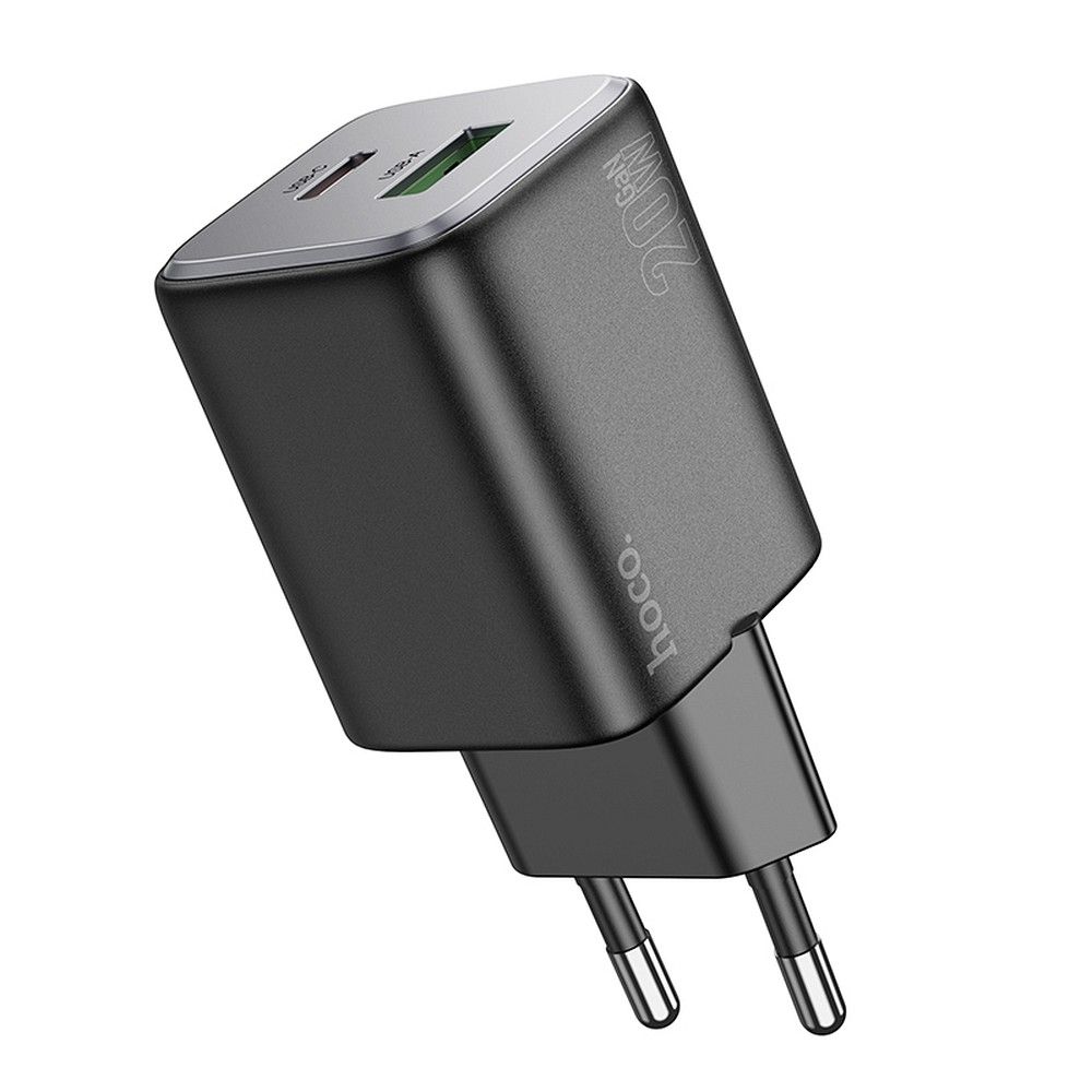 Chargeur Réseau HOCO N41, 20W, 3A, 1 x USB-A - 1 x USB-C, Noir