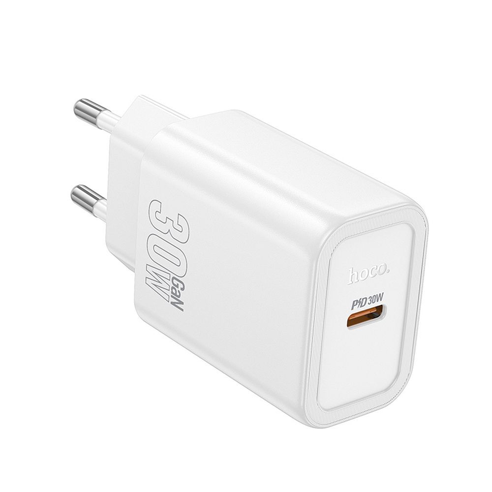 Chargeur Réseau HOCO N62, 30W, 3A, 1 x USB-C, Blanc