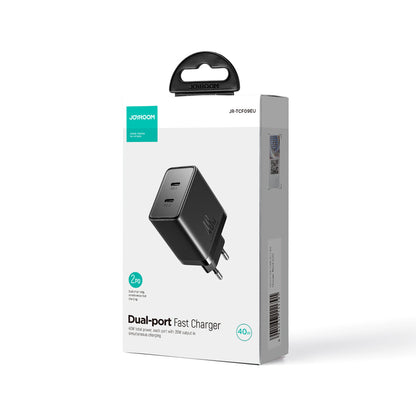 Chargeur réseau Joyroom JR-TCF09, 40W, 3A, 2 x USB-C, noir 