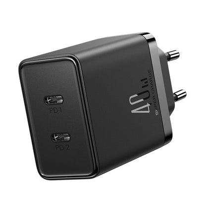 Chargeur réseau Joyroom JR-TCF09, 40W, 3A, 2 x USB-C, noir 