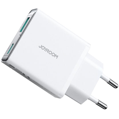 Chargeur réseau Joyroom JR-TCF14, 20W, 3A, 1 x USB-A - 1 x USB-C, blanc 