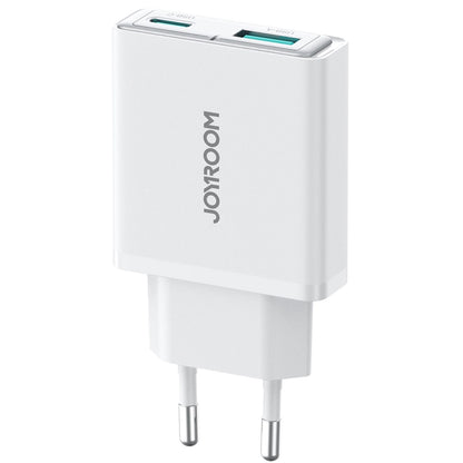 Chargeur réseau Joyroom JR-TCF14, 20W, 3A, 1 x USB-A - 1 x USB-C, blanc 