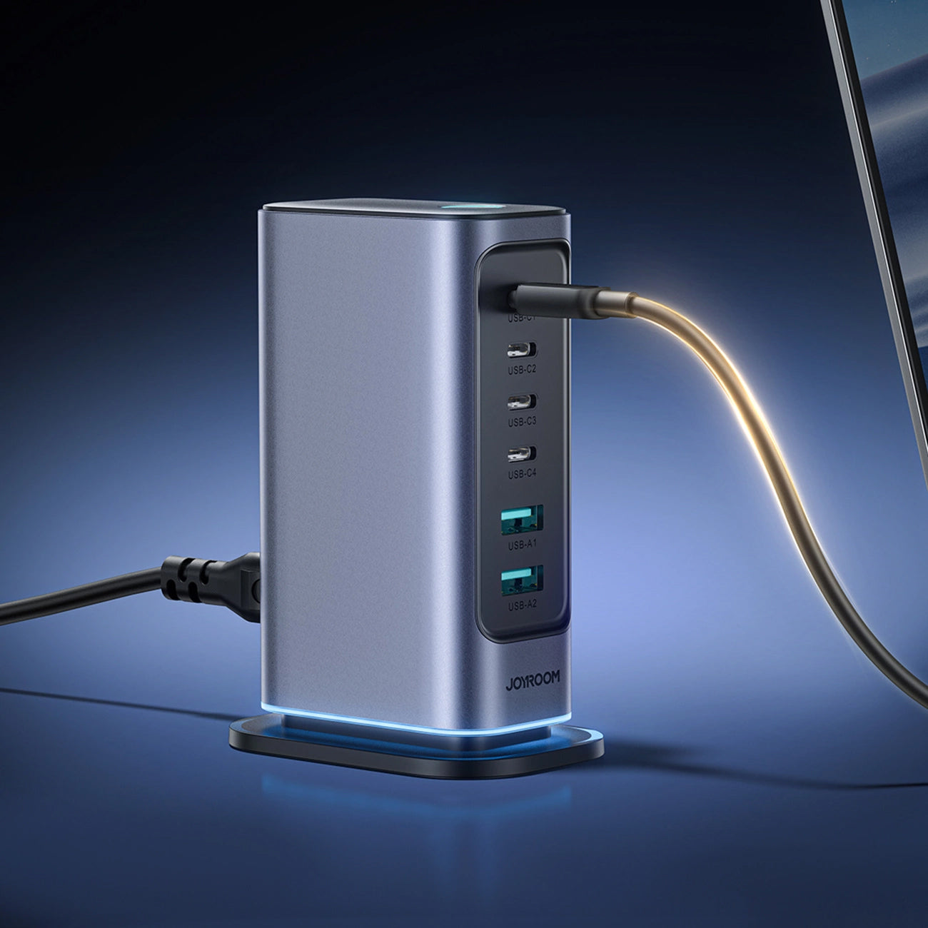 Chargeur Station Joyroom JR-TCM02, 65W, 3.25A, 2 x USB-A - 4 x USB-C, Gris