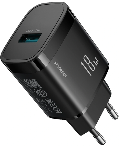 Chargeur secteur Joyroom JR-TF4, 18W, 3A, 1 x USB-A, Noir