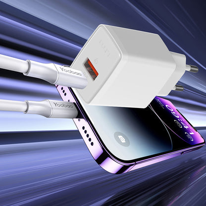 Chargeur Réseau Lito LC09, 20W, 3A, 1 x USB-A - 1 x USB-C, Blanc