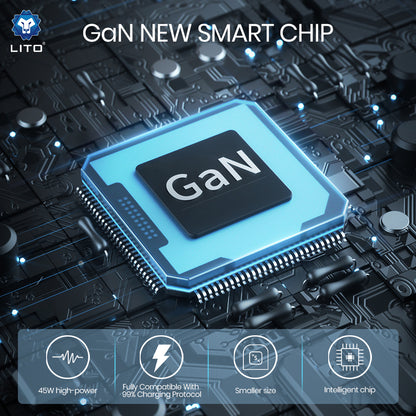 Chargeur Réseau Lito LC20, 45W, 3A, 1 x USB-C, Noir