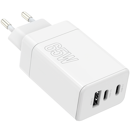 Chargeur réseau MaXlife MXTC-08-65ACC, 65W, 3A, 1 x USB-A - 2 x USB-C, blanc 