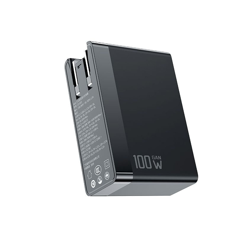 McDodo CH-8101 Pro Nuc AR Power Travel Network Charger, 100W, 5A, 1 x USB-A - 2 x USB-C, Black