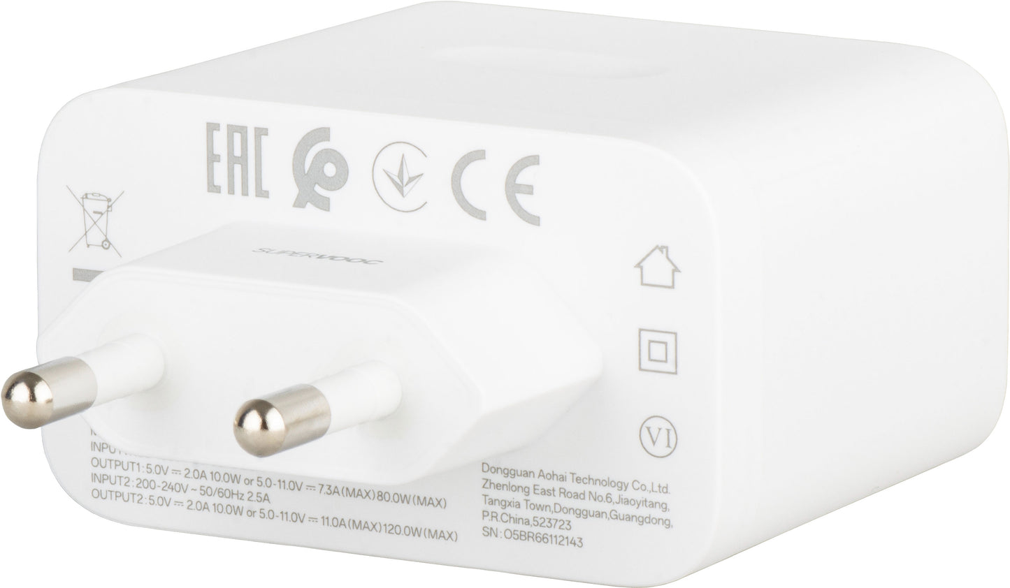 Chargeur Secteur OnePlus, 120W, 1 x USB-A, Blanc