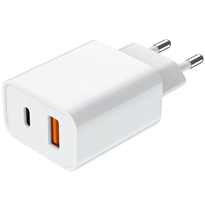 Chargeur réseau Prestico F11, 20W, 3A, 1 x USB-A - 1 x USB-C, blanc 