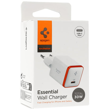 Chargeur secteur Spigen EE301EU Essential, 30W, 3A, 1 x USB-C, Blanc ACH08449