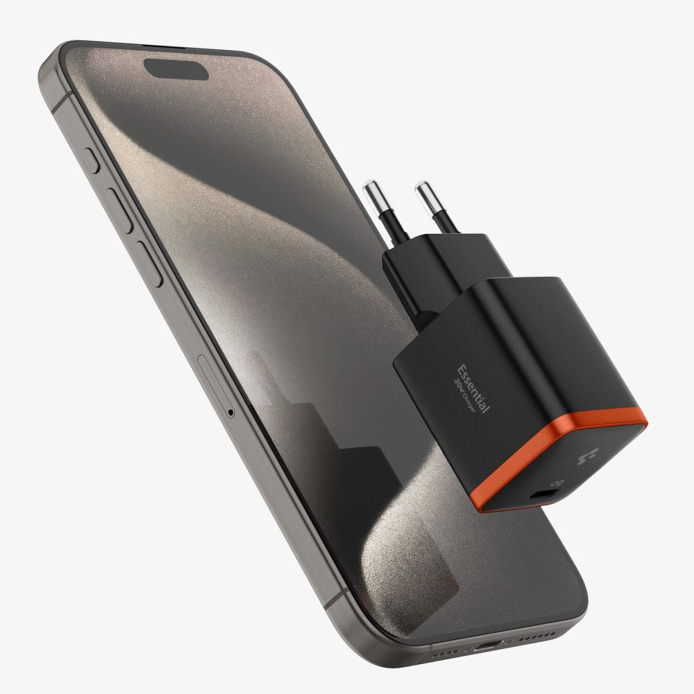 Chargeur Secteur Spigen EE301EU Essential, 30W, 3A, 1 x USB-C, Noir ACH08448