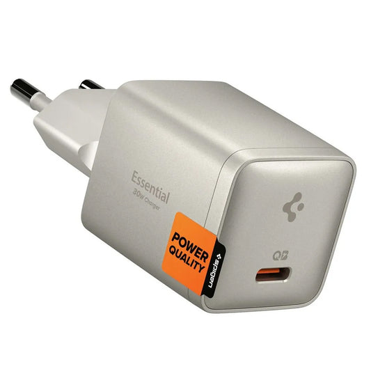 Chargeur Secteur Spigen EE301EU Essential, 30W, 3A, 1 x USB-C, Gris Titan ACH10448