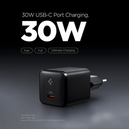 Chargeur Secteur Spigen EE301EU Essential, 30W, 3A, 1 x USB-C, Noir ACH09493