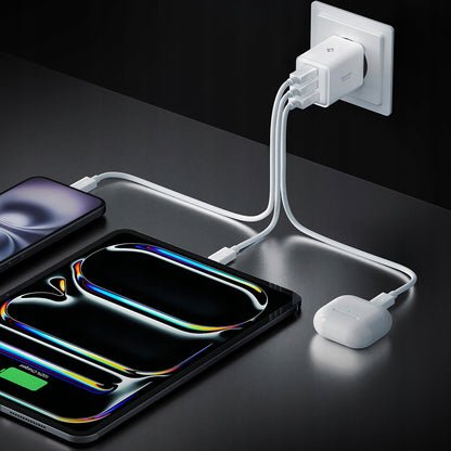 Chargeur Réseau Spigen EE473EU Essential, 47W, 3A, 1 x USB-A - 2 x USB-C, Blanc ACH09464