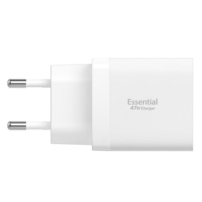 Chargeur Réseau Spigen Essential, 47W, 3A, 2 x USB-C, Blanc