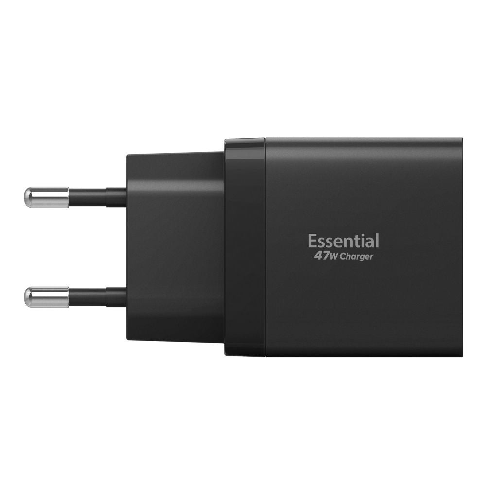 Chargeur Réseau Spigen Essential, 47W, 3A, 2 x USB-C, Noir