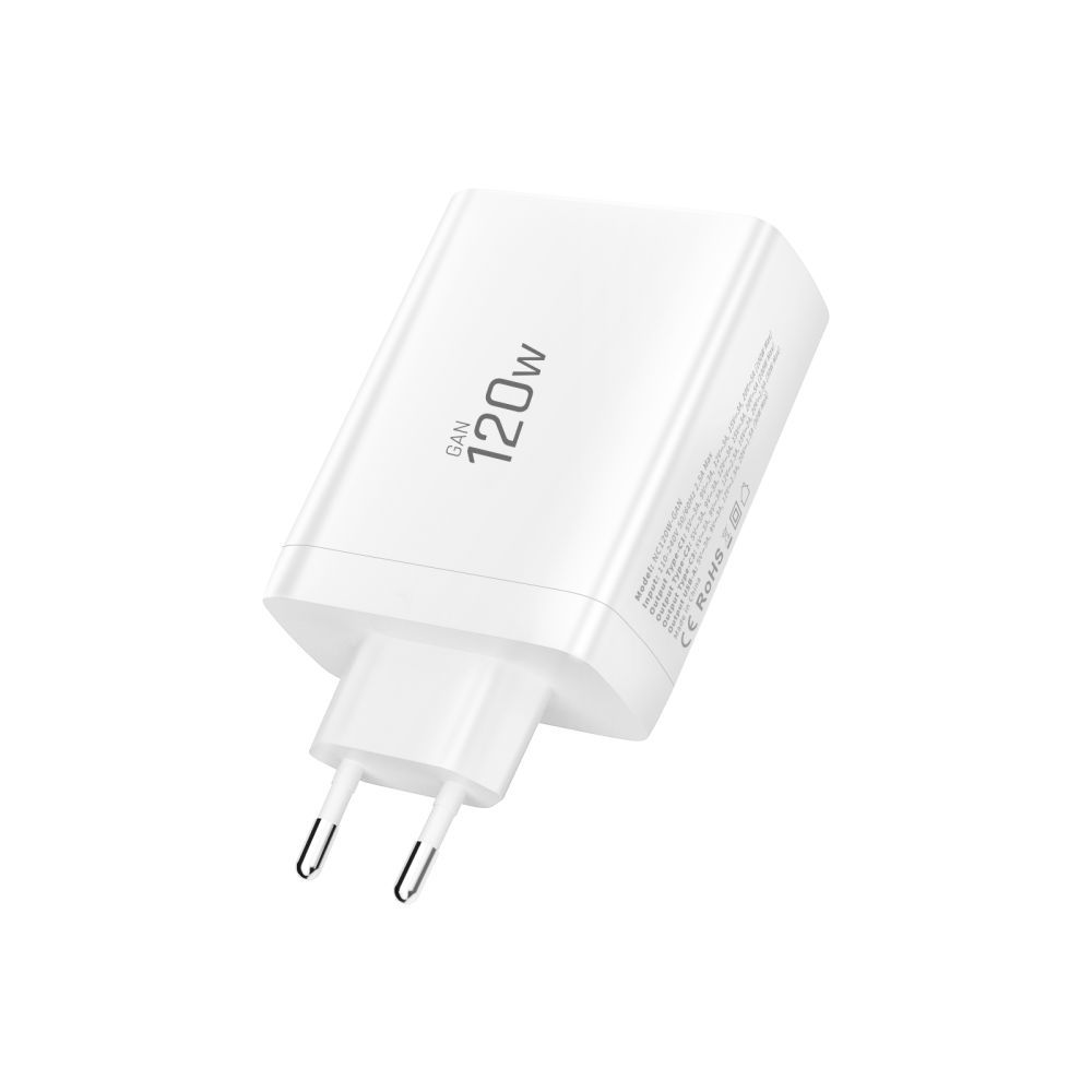 Chargeur Réseau Tech-Protect NC120W-GAN, 120W, 5A, 1 x USB-A - 3 x USB-C, Blanc