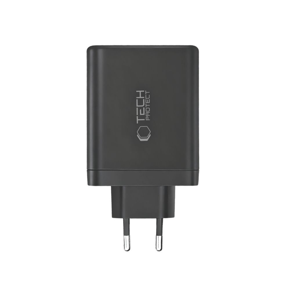 Chargeur Réseau Tech-Protect NC120W-GAN, 120W, 5A, 1 x USB-A - 3 x USB-C, Noir