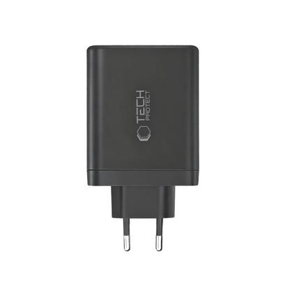Chargeur Réseau Tech-Protect NC120W-GAN, 120W, 5A, 1 x USB-A - 3 x USB-C, Noir