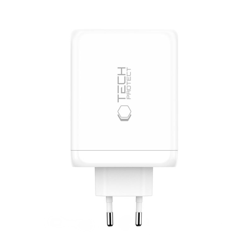 Chargeur Réseau Tech-Protect NC200W-GAN, 200W, 5A, 1 x USB-A - 3 x USB-C, Blanc