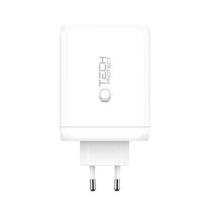 Chargeur Réseau Tech-Protect NC200W-GAN, 200W, 5A, 1 x USB-A - 3 x USB-C, Blanc