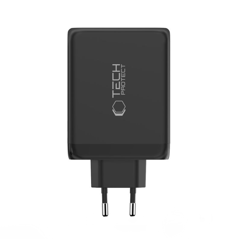 Chargeur Réseau Tech-Protect NC200W-GAN, 200W, 5A, 1 x USB-A - 3 x USB-C, Noir