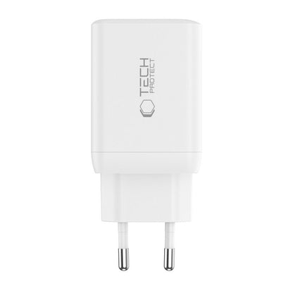 Chargeur réseau Tech-Protect NC45W, 45W, 3A, 2 x USB-C, blanc 